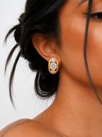 ivy triple stone studs