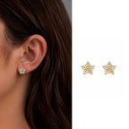 flora studs - white
