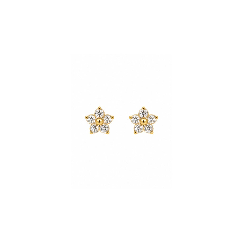 flora studs - white