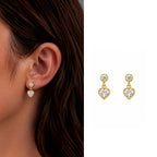 heart drop studs