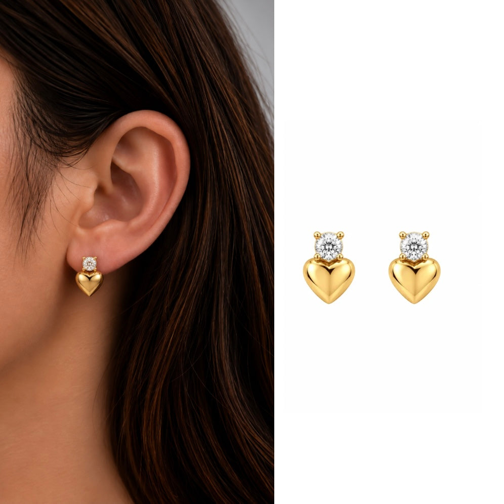 stone heart studs