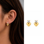 stone heart studs