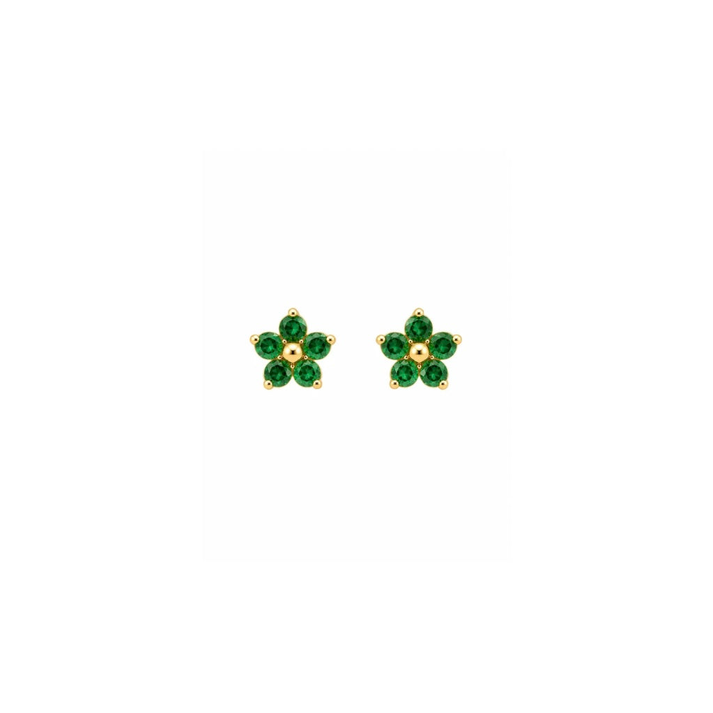 flora studs - green