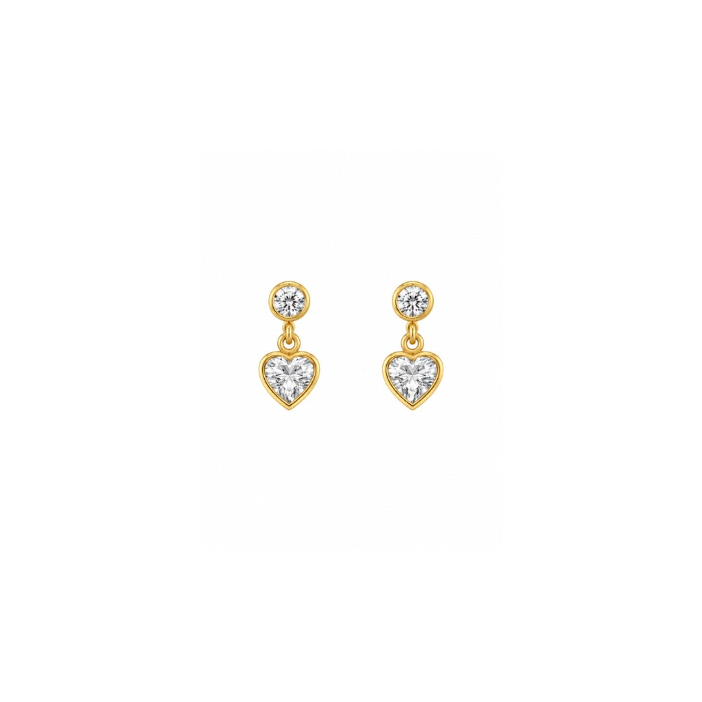 heart drop studs