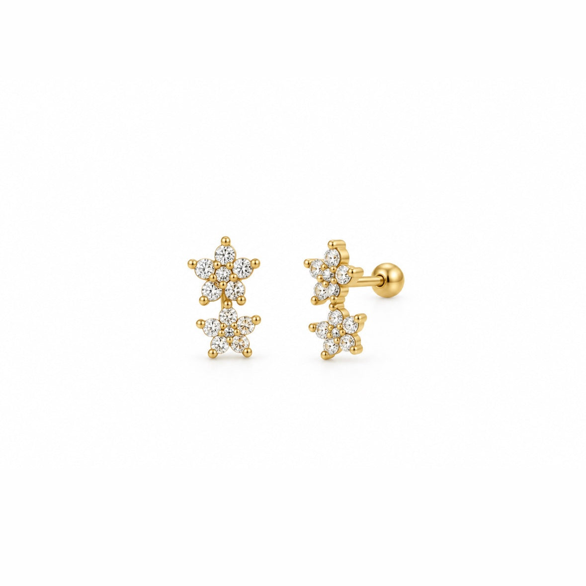 double-flower ballback studs