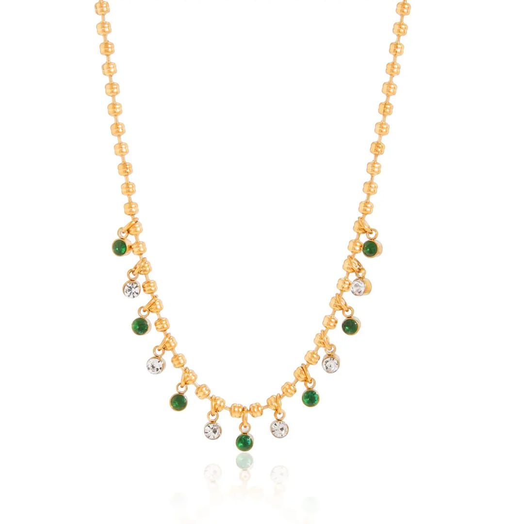 Voguish Green Gemstone Necklace