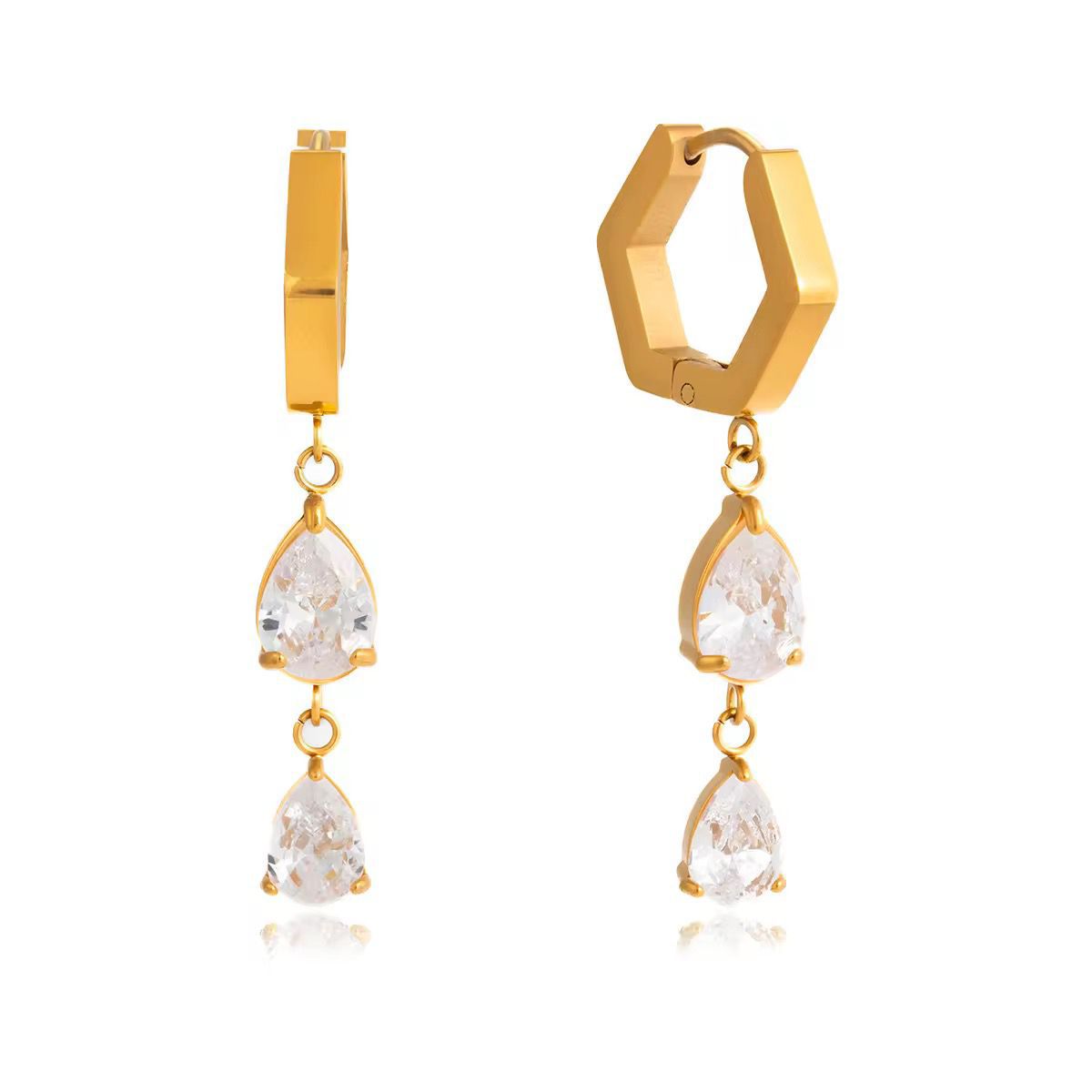 Celestial Hex Drop Earrings