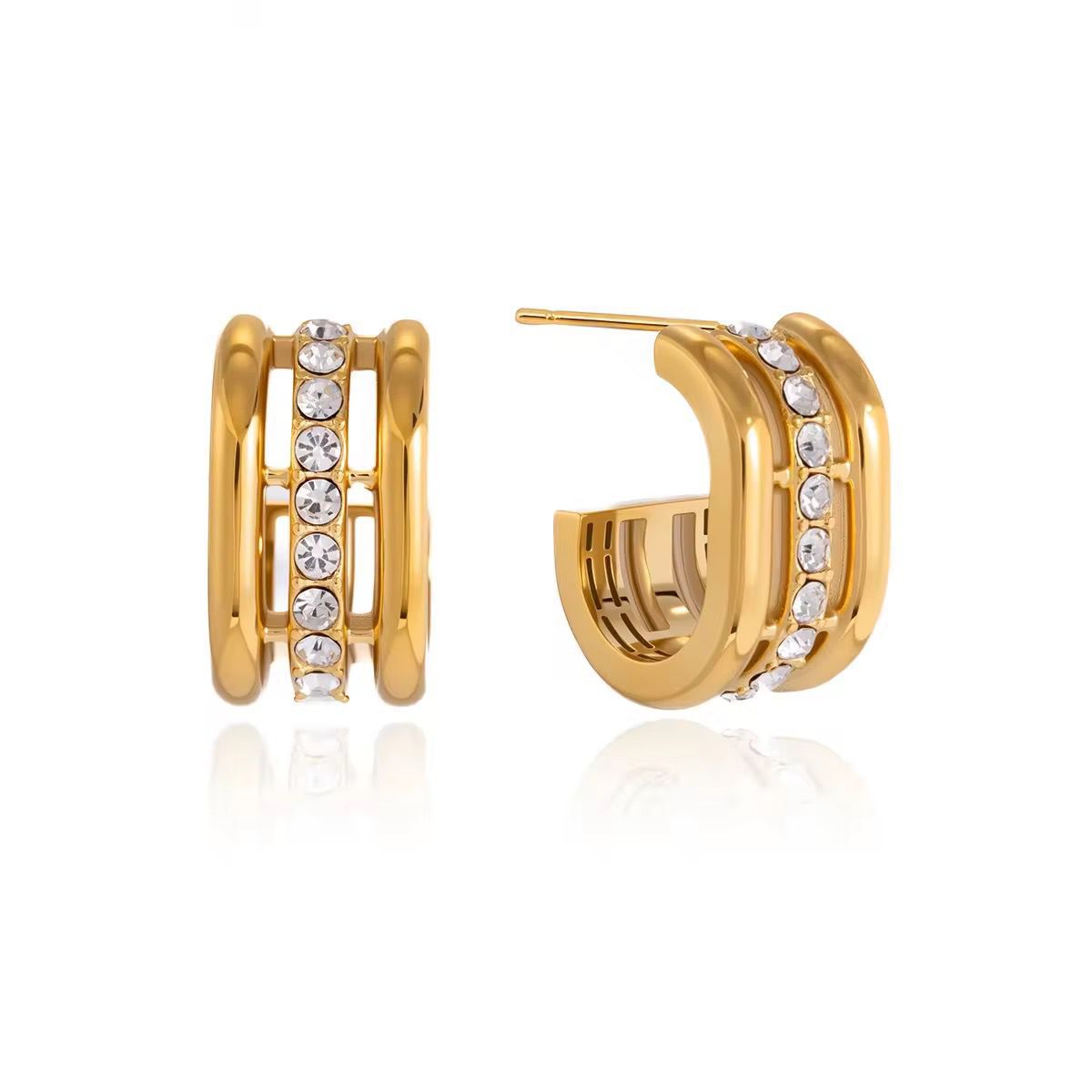 Melina Mini Triple Hoops