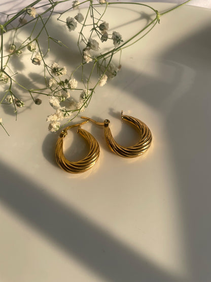 Twisted Gold Hoops